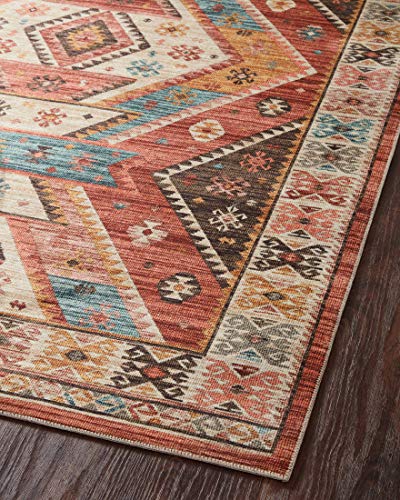 Loloi II Zion Collection ZIO-05 RED/Multi, Traditional 7'-6" x 9'-6" Area Rug