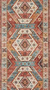 Loloi II Zion Collection ZIO-05 RED/Multi, Traditional 7'-6" x 9'-6" Area Rug