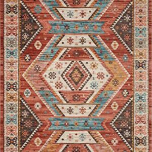 Loloi II Zion Collection ZIO-05 RED/Multi, Traditional 7'-6" x 9'-6" Area Rug