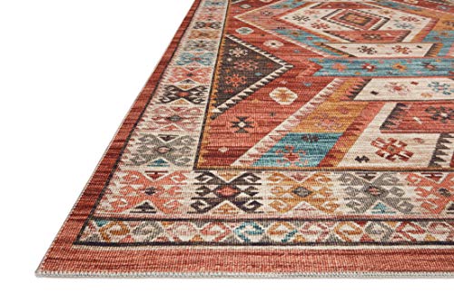 Loloi II Zion Collection ZIO-05 RED/Multi, Traditional 7'-6" x 9'-6" Area Rug