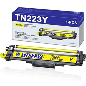 ak (page yield upto 2,300 pages) tn223y toner cartridge compatible replacement for brother tn 223 tn-223 mfc-l3770cdw l3710cw l3750cdw l3730cdw hl-3210cw 3230cdw printer (yellow, 1-pack)