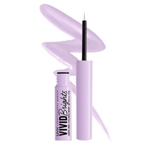 nyx professional makeup vivid brights liquid liner, smear-resistant eyeliner with precise tip – lilac pink