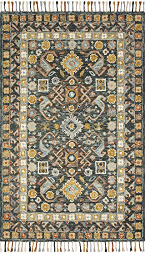 Loloi II Elka Collection ELK-03 Denim/Multi, Transitional 7'-9" x 9'-9" Area Rug