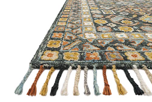 Loloi II Elka Collection ELK-03 Denim/Multi, Transitional 7'-9" x 9'-9" Area Rug