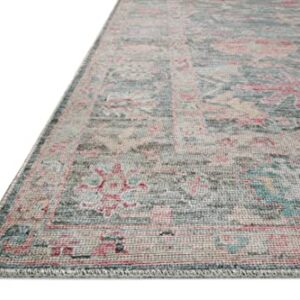 Loloi II Elysium Collection ELY-02 Graphite/Multi, Traditional 7'-6" x 9'-6" Area Rug