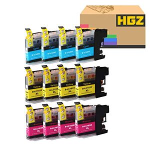 hgz 12 color compatible ink cartridge replacement for lc103 103xl compatible with mfc j870dw j450dw j470dw j650dw j4410dw j4510dw j4710dw j6720 (4cyan+4magenta+4yellow)