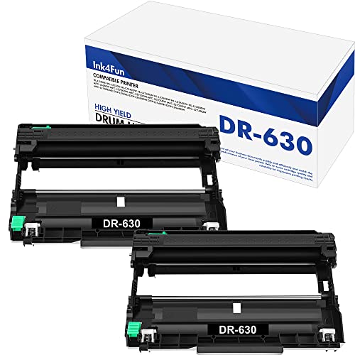 DR630 DR-630 2-Pack Drum Unit: Compatible for DR 630 Replacement for Brother MFC-L2700DW MFC-L2740DW HL-L2300D HL-L2320D HL-L2340DW HL-L2380DW DCP-L2540DW DCP-L2520DW HL-L2360DW HL-L2365DW Printer