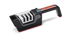cuisinart c77shp-3srs 3-slot foldable knife sharpener, black/red