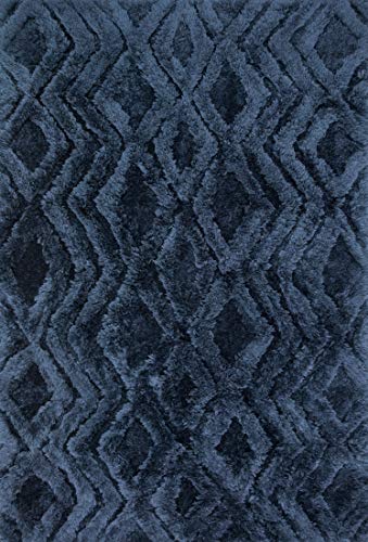 Loloi Caspia X Justina Blakeney Shag Collection Area Rug, 9'3" X 13', Indigo