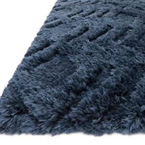 Loloi Caspia X Justina Blakeney Shag Collection Area Rug, 9'3" X 13', Indigo