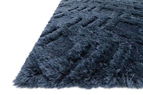 Loloi Caspia X Justina Blakeney Shag Collection Area Rug, 9'3" X 13', Indigo