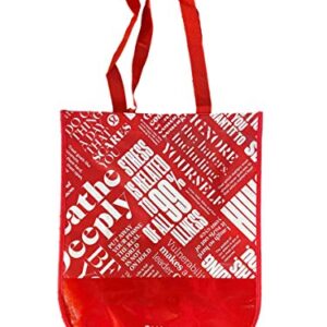 Lululemon Medium LOVE Breathe Deeply Tote Bag Red Silver Black White (Red)