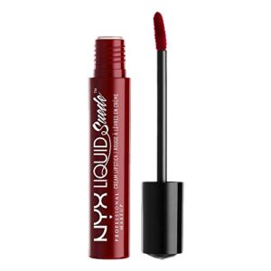 nyx professional makeup liquid suede cream lipstick – cherry skies (deep wine red)