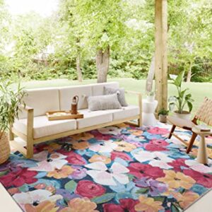 Loloi II Botanical Collection BOT-02 Navy/Multi, Indoor/Outdoor 7'-10" x 11'-2" Area Rug