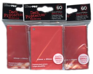 ultra pro card supplies yugioh sized deck protector sleeves red 60 count x3