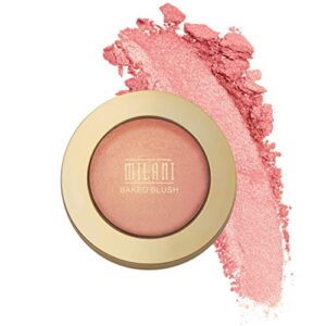 milani baked blush – bella bellini (0.12 ounce) vegan, cruelty-free powder blush – shape, contour & highlight face for a shimmery or matte finish