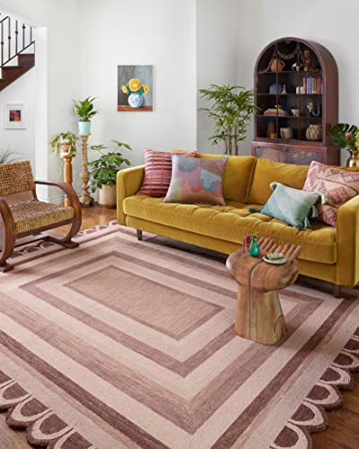 Loloi Justina Blakeney x Buena Onda Collection BUE-02 Clay/Blush, Contemporary 7'-9" x 9'-9" Area Rug