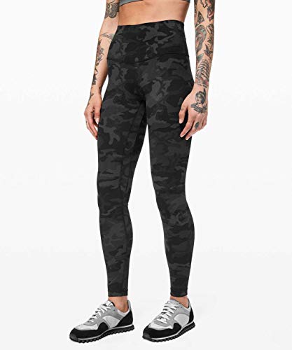 Lululemon Align Stretchy Full Length Yoga Pants - Women’s Workout Leggings, High-Waisted Design, Breathable, Sculpted Fit, 28 Inch Inseam, Incognito Camo Multi Grey, 4