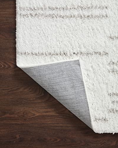 Loloi II Bliss Shag Collection BLS-02 White/Grey, 7'-10" x 10' Area Rug