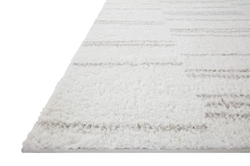 Loloi II Bliss Shag Collection BLS-02 White/Grey, 7'-10" x 10' Area Rug
