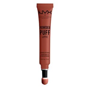 nyx professional makeup powder puff lippie lip cream, liquid lipstick – teacher’s pet (orange brown)