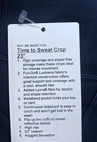 Lululemon TIME to Sweat Crop 23" - TRNV (True Navy) (6)