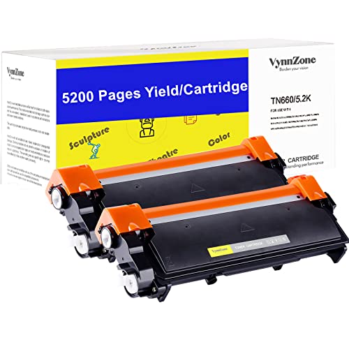 VynnZone Extra High Yield TN660 Toner 5200 Pages Toner Cartridge Replacement for Brother TN630 for HL-L2380DW HL-l2300D HL-L2340DW HL-L2320D MFC-L2700DW MFC-L2740DW MFC-L2707DW Printer (2 Pack, Black)