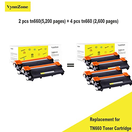 VynnZone Extra High Yield TN660 Toner 5200 Pages Toner Cartridge Replacement for Brother TN630 for HL-L2380DW HL-l2300D HL-L2340DW HL-L2320D MFC-L2700DW MFC-L2740DW MFC-L2707DW Printer (2 Pack, Black)