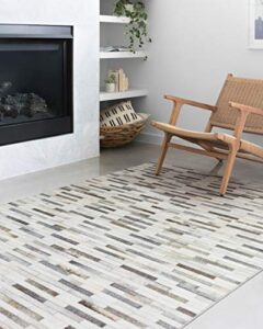 loloi ii maddox collection mad-01 ivory/grey, contemporary 7′-6″ x 9′-6″ area rug