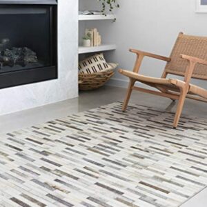 Loloi II Maddox Collection MAD-01 Ivory/Grey, Contemporary 7'-6" x 9'-6" Area Rug