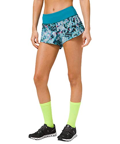 Lululemon Athletica Speed Up Short 2.5 (Quick Start MultiHawaiian Blue, Size 0)