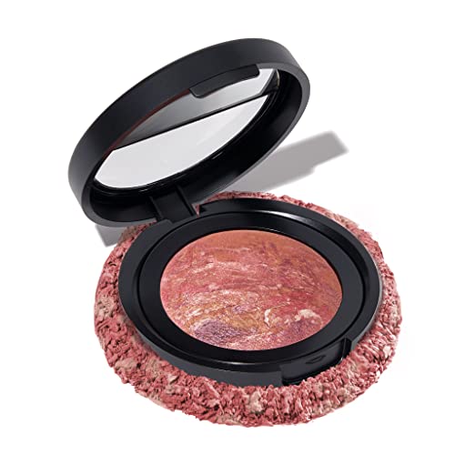 LAURA GELLER NEW YORK Baked Blush-n-Brighten Marbleized Blush- Apricot Berry Creamy Lightweight Satin Finish