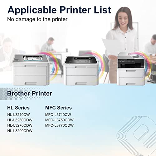 TESEN TN223 TN227 【with New Chips】 Remanufactured Toner Cartridge Replacement for TN223 TN227 for Brother HL-L3230CDW HL-L3290CDW MFC-L3750CDW MFC-L3770CDW (4 Colors)
