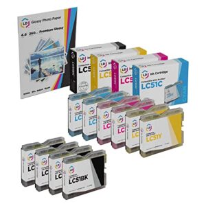 ld products compatible ink cartridge replacement for brother lc51 (4 black, 2 cyan, 2 magenta, 2 yellow, 10-pack)
