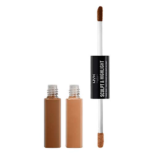 NYX Professional Makeup Sculpt & Highlight Face Duo, Chestnut/Sand, 0.34 Ounce