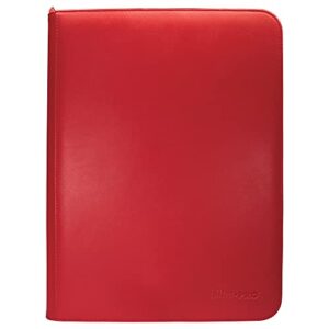 ultra pro – vivid 9-pocket zippered pro-binder: (red) – protect up to 360 collectible trading cards, sports cards or valuable gaming cards, ultimate card protection