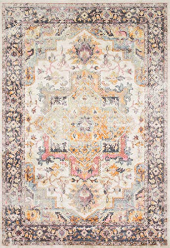 Loloi CLARA Area Rug, 2'-5" x 10'-6", Ivory/Charcoal