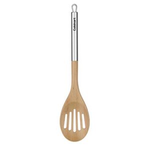 cuisinart slotted spoon, 0.75″ x 3″ x 16.375″, beechwood/silver