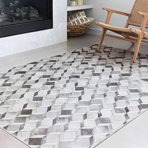 Loloi II Maddox Collection MAD-02 Grey/Mocha, Contemporary 7'-6" x 9'-6" Area Rug