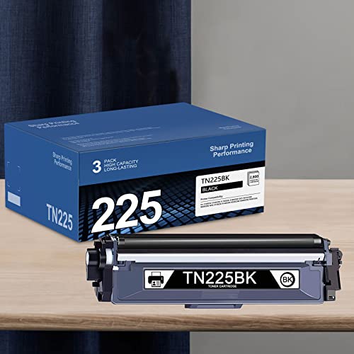 TN225BK (Black, 3-Pack) High Yield TN225 Toner Cartridge EAXIUE Compatible Replacement for Brother HL-3140CW 3180CDW DCP-9015CDW 9020CDN MFC-9130CW 9140CDN 9340CDW Printer by PALLAEAXIUCEMTONER
