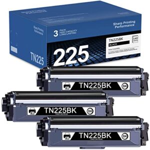 tn225bk (black, 3-pack) high yield tn225 toner cartridge eaxiue compatible replacement for brother hl-3140cw 3180cdw dcp-9015cdw 9020cdn mfc-9130cw 9140cdn 9340cdw printer by pallaeaxiucemtoner