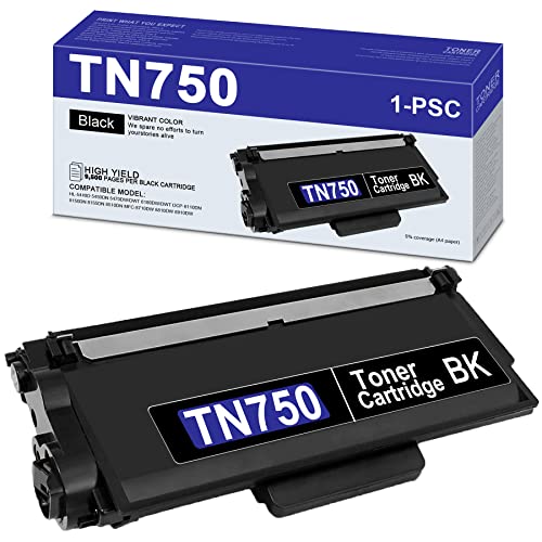 ALUMUINK Super high Yield [Black, 1-Pack] Toner Cartridge Compatible TN-750 TN750 Replacement for Brother hl-5440D 5450DN 5470DW/DWT 6180DW/DWT Toner Cartridge Printers