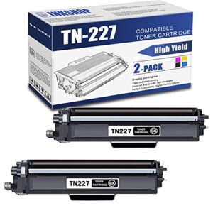 tn227 compatible tn-227 black high yield toner cartridge replacement for brother tn-227 mfc-l3770cdw mfc-l3710cw hl-3210cw dcp-l3510cdw toner.(2 pack)