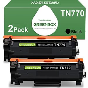 greenbox compatible toner cartridge replacement for brother tn770 tn-770 for hl-l2370dw hl-l2370dwxl mfc-l2750dw mfc-l2750dwxl printer (2 black)