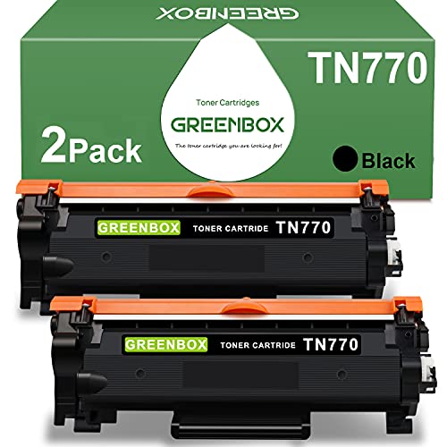 GREENBOX Compatible Toner Cartridge Replacement for Brother TN770 TN-770 for HL-L2370DW HL-L2370DWXL MFC-L2750DW MFC-L2750DWXL Printer (2 Black)