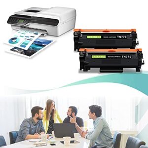 GREENBOX Compatible Toner Cartridge Replacement for Brother TN770 TN-770 for HL-L2370DW HL-L2370DWXL MFC-L2750DW MFC-L2750DWXL Printer (2 Black)