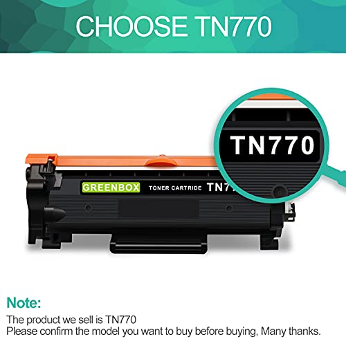 GREENBOX Compatible Toner Cartridge Replacement for Brother TN770 TN-770 for HL-L2370DW HL-L2370DWXL MFC-L2750DW MFC-L2750DWXL Printer (2 Black)