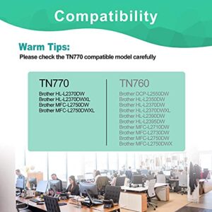 GREENBOX Compatible Toner Cartridge Replacement for Brother TN770 TN-770 for HL-L2370DW HL-L2370DWXL MFC-L2750DW MFC-L2750DWXL Printer (2 Black)