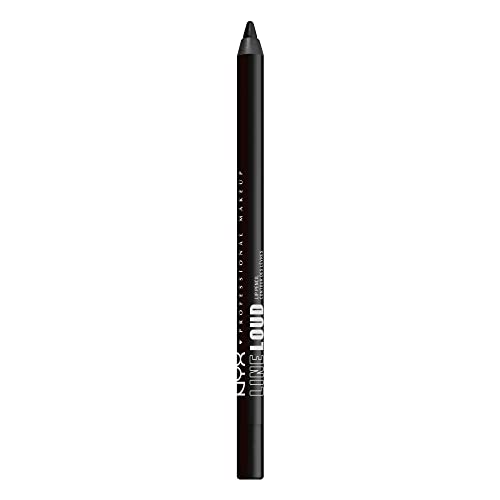NYX PROFESSIONAL MAKEUP Line Loud Lip Liner, Longwear and Pigmented Lip Pencil with Jojoba Oil & Vitamin E - Evil Genius (Black)