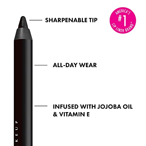 NYX PROFESSIONAL MAKEUP Line Loud Lip Liner, Longwear and Pigmented Lip Pencil with Jojoba Oil & Vitamin E - Evil Genius (Black)